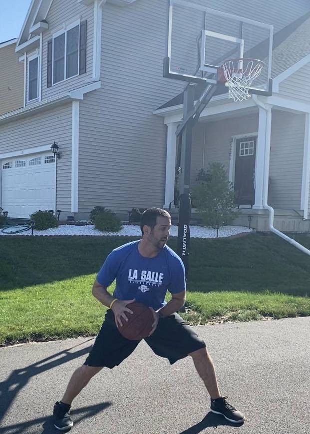 Goaliath 54 inch in ground basketball hoop, adjustable basketball court