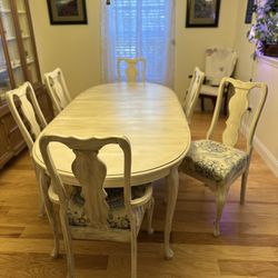 	•	Charming French Country Dining Table Set – Seats 6 – Beautifully Refinished