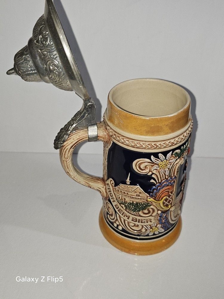 1950's Gerz West Germany Beer Stein With Lid