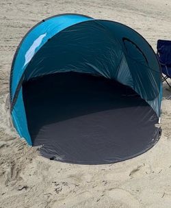 Pop up beach tent sun shelter blue