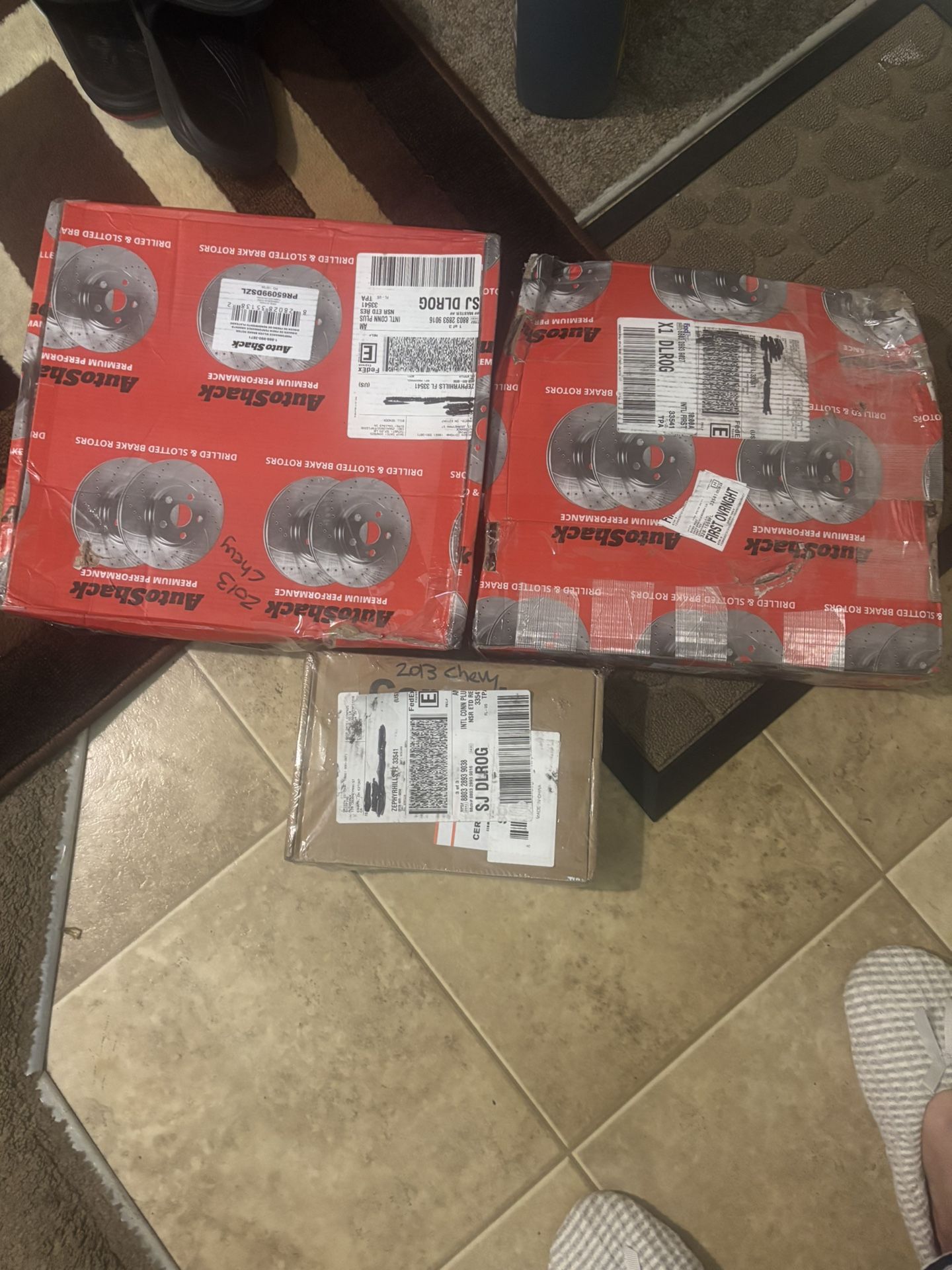 Drilled And slotted Brake Rotors And Brake Pads