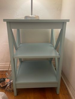 Matching 2-Piece Blue Living Room Table Set - Side Table & Coffee Table ($25)