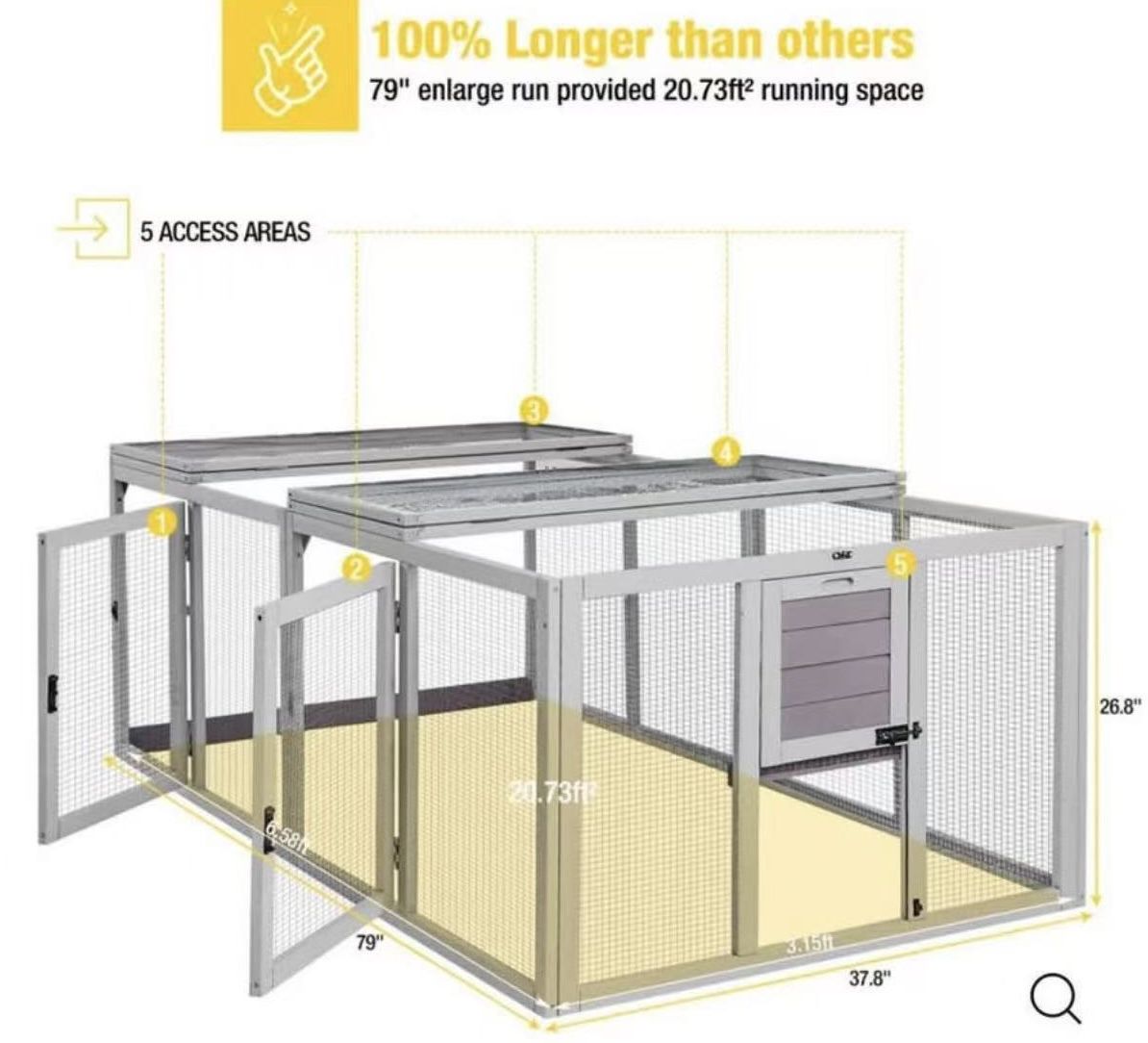 ✌️ Aivituvin-AIR60 Foldable Chicken Coop for 3-4 Chickens | Fast Assembly Design - Chicken Extension Run, item in the box