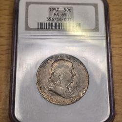 Toned Franklin Half Dollar 