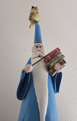 Disney Sword In The Stone Merlin Figurine 50th Anniversary Collectible Statue Archimedes Figure