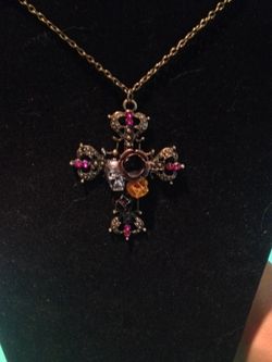 Skull on cross necklace