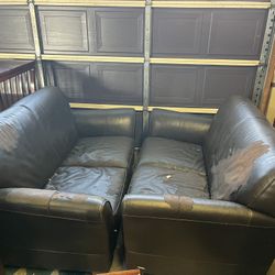 Love Seat Set, Leather, Sturdy 
