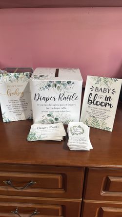Baby in Bloom Baby Shower items green