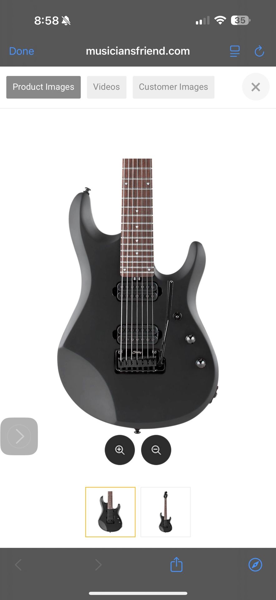 7-String Electric Guitar Stealth Black