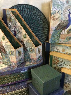 ***PUNCH STUDIO PEACOCK STORAGE BOXES***