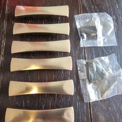 $10.00 - (6) Gorgeous Pull Handles, Satin Nickle Finish/Double Screws Included!  Like New Condition!