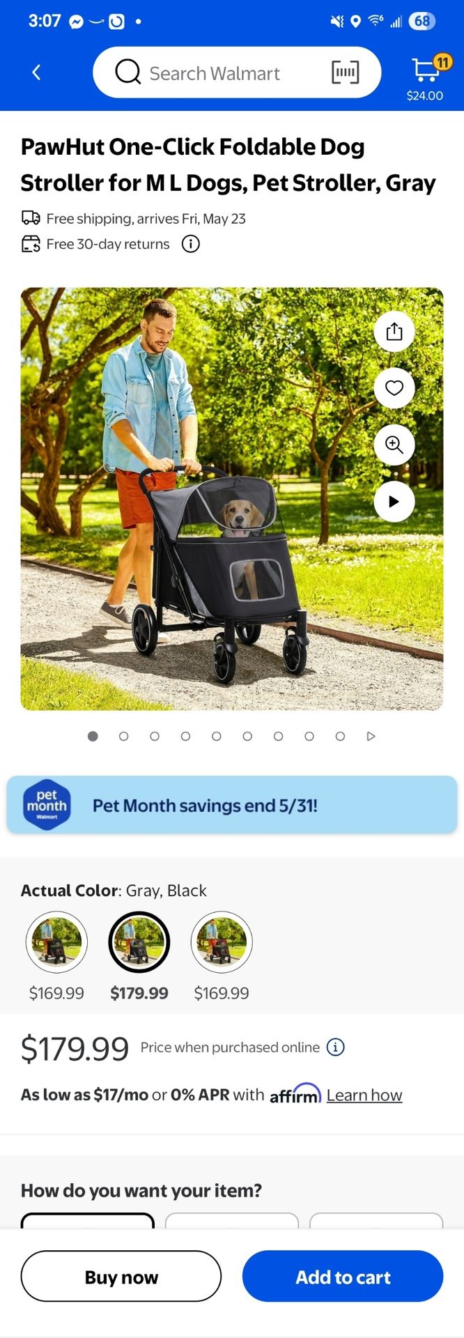 Pawhut Dog Stroller