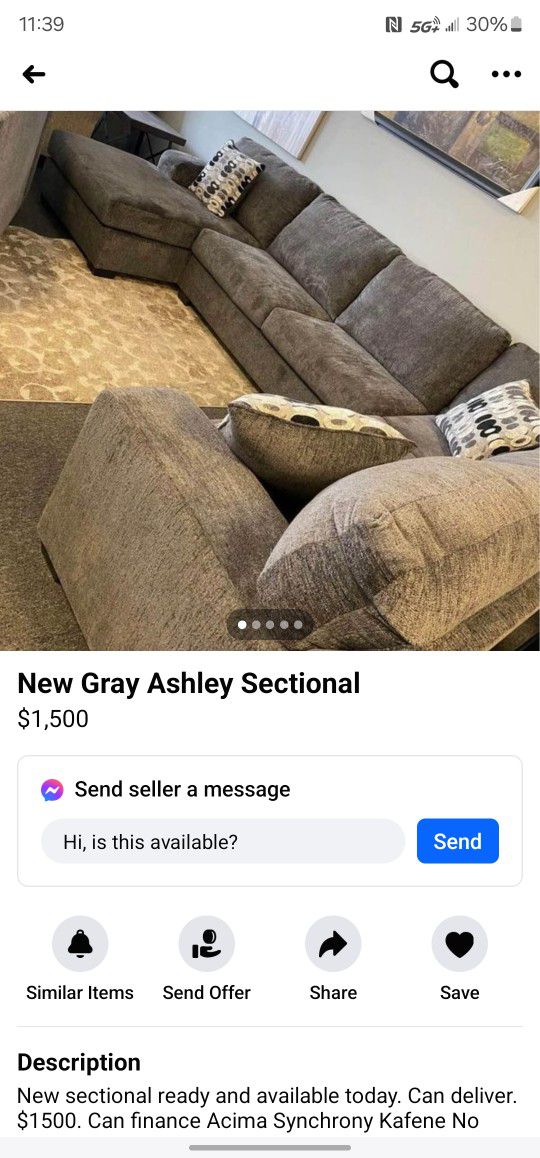 Grey Ashley Sectional 