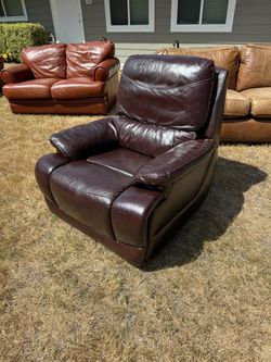 🛋️ Simon Li Genuine Leather Recliner – Rich Dark Brown