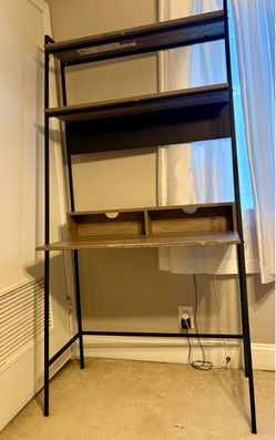 Entry way coat hanger and desk