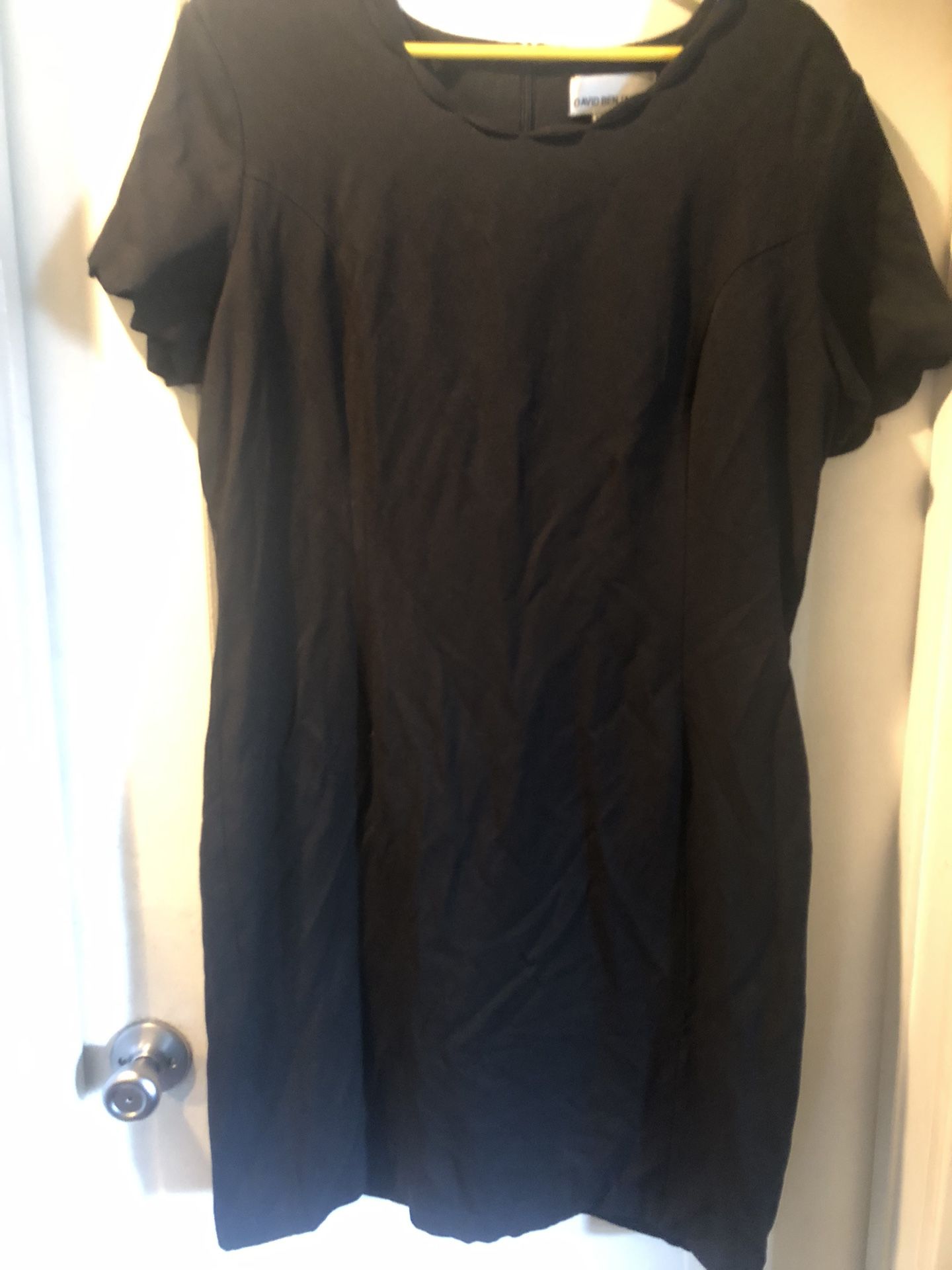 Black Fully Lined Dress by David Benjamin Near New Size 18