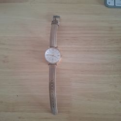 Fossil Women's Rose Gold Light Pink Jacqueline Leather Strap Watch