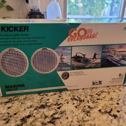 Brand new Kicker Marine 6.5" LED Shallow mount White boat powersport speakers car audio