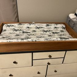 Real Wood Handmade Changing Table/ Changing Mattress 