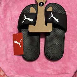 Women’s Puma Cool Cat Black and white Slide Size 8 Brand New no Box