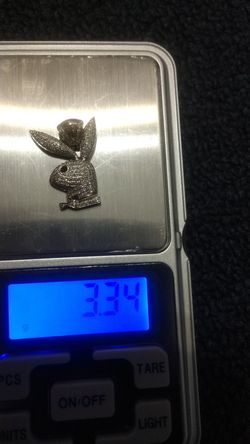 10k play boy white gold pendant Last Minute Christmas Gift