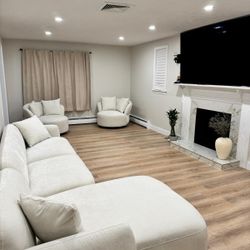 L- Shaped Sectional 126 Inches And 2 Love Seats