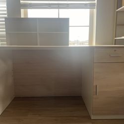 Modern Reception Desk Counter with Hutch