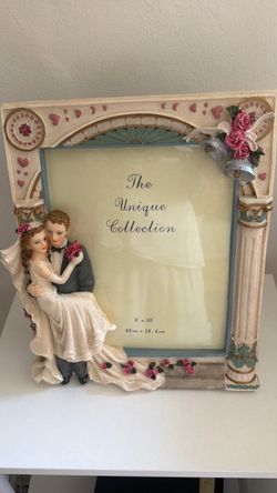 New beautiful bride and groom picture frame vintage