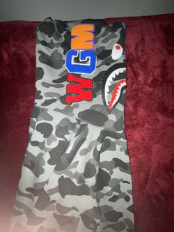 BAPE Men's Black and Grey Hoodie Small