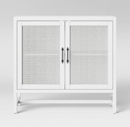 Warwick 2 Door Cabinet White - Threshold™: Transitional Style, Adjustable Shelves, Hardwood Frame
