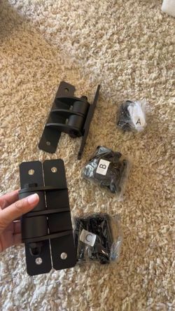 New Heavy Duty 3D Concealed Door Hinges Set - Black, Invisible Adjustable Door Hinges