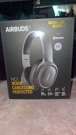 Airbuds NC1 Noise Cancelling Headphones in Midnight Black.