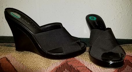 BCB Girls Ladies black wedges