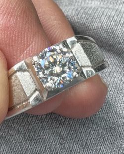 Mens 1 Carat Diamond Moissanite  size 10