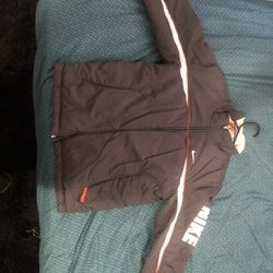 Nike Reversible Gray/White/Orange Tag Coat Jacket Fleece Lined Youth 