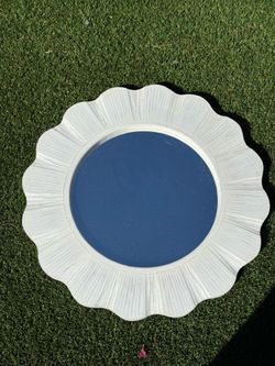 Organic Modern Scalloped Ivory Mirror