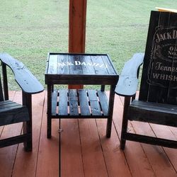 Jack Daniel's Adirondack Chairs And Table 