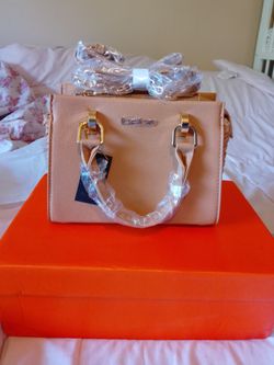 Bebe Blush Satchel Handbag with Crossbody Strap