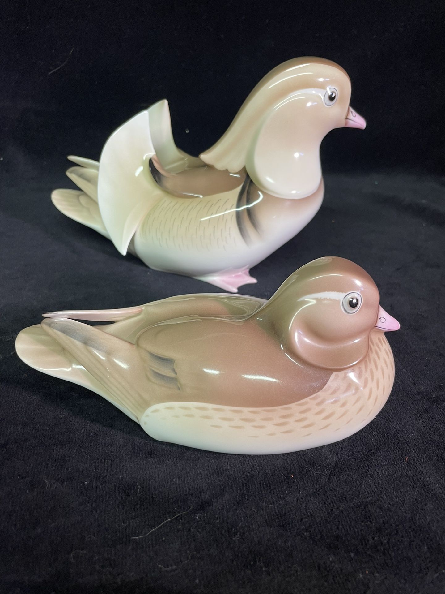 Vintage Noritake Nippon Toki Kaisha Bone China Mandarin Ducks Figurines (pair).