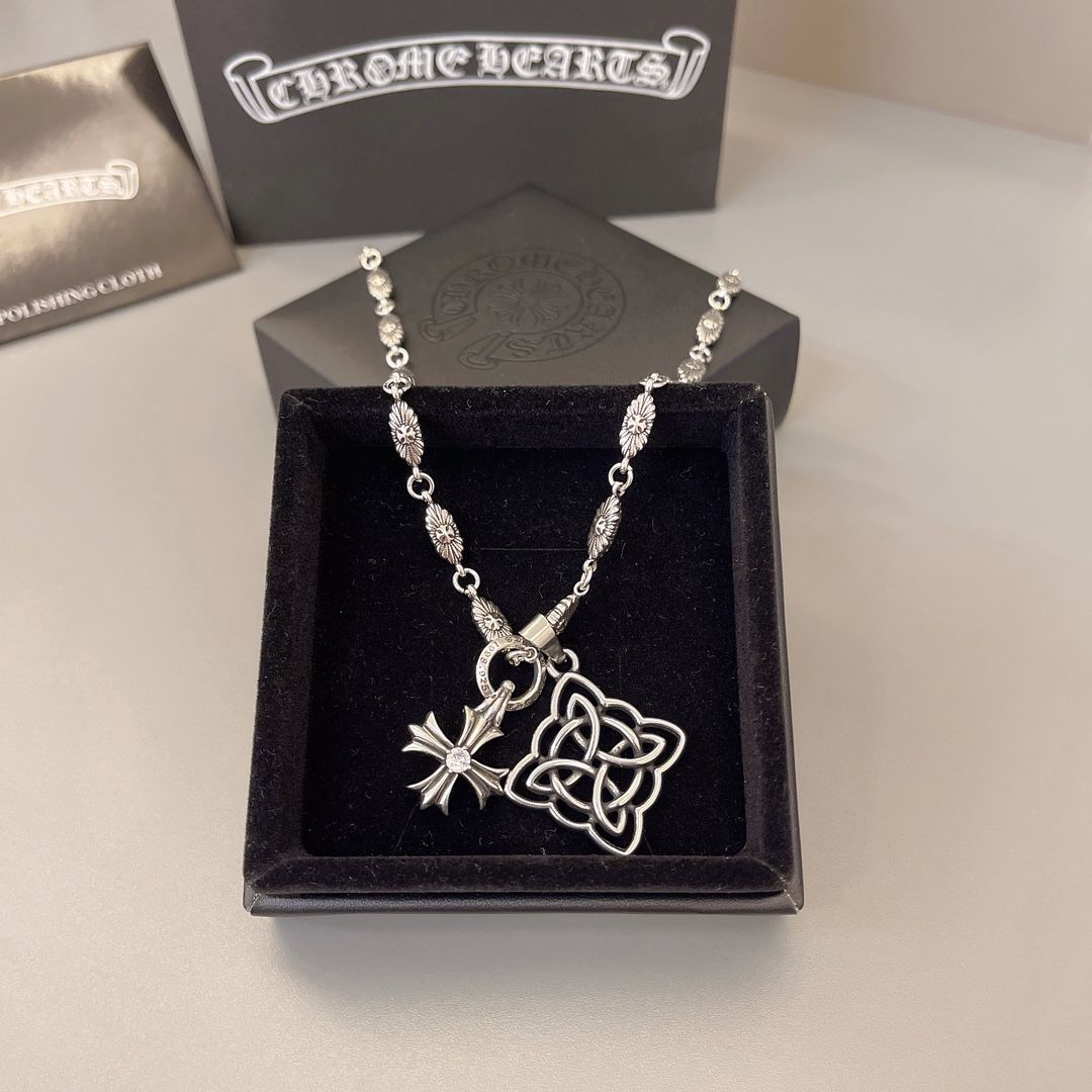 Chrome Hearts Cross Pendant Silver Necklace