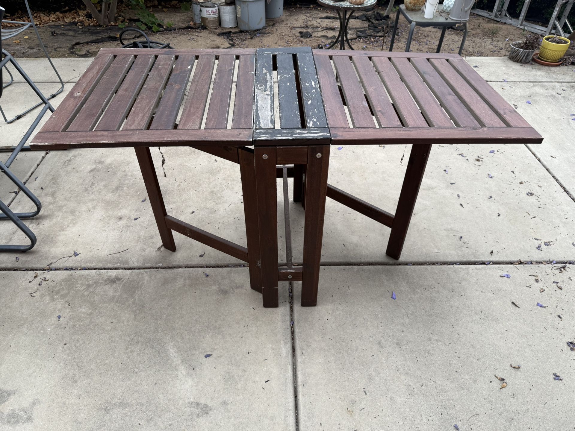 Folding Wood Dining Table - Indoor and Outdoor