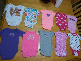 ONESIES for girl ... NEWBORN (Carter's-gerber),good condition ,clean