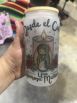 Last Minute Christmas Gifts 16oz Glass Cup With Lid And Straw