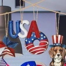 Wood 4th Of July Ornaments $5