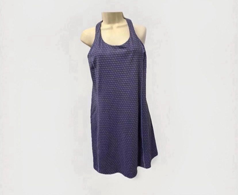 ✨New ✨ Adult Women Medium Sports Athleta Monogram Dress Purple Blue Racerback Pocket