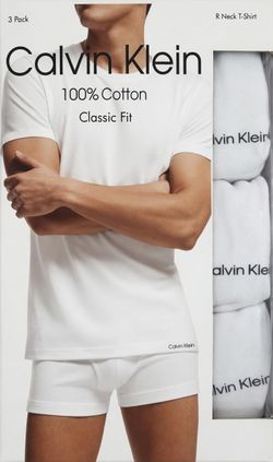 Single 3 Pack Calvin Klein Undershirt Men's 100% Cotton (M - L)