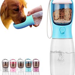 Dog Water Bottle,Portable Pet Water Bottle with Food Container,Outdoor Portable Water Dispenser for Cat,Puppy,Pets for Walking,Hiking,Travel,Puppy Ess