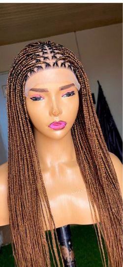 Braided Lace Front Wig Brown Ombre