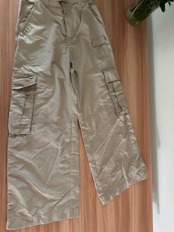 H&M Beige Wide-Leg Cargo Pants talla: 10-12 girls