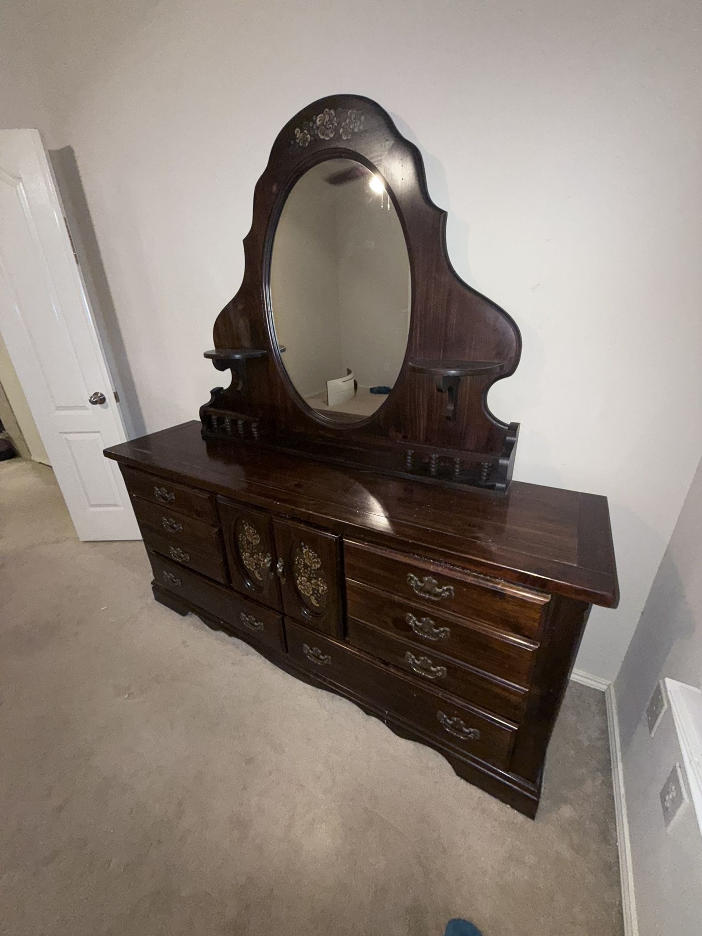 Wooden Chest with Mirror – Great Condition